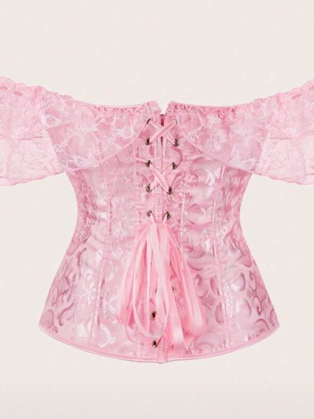 Pink Ruffle Corset Top - Picture 2 of 3
